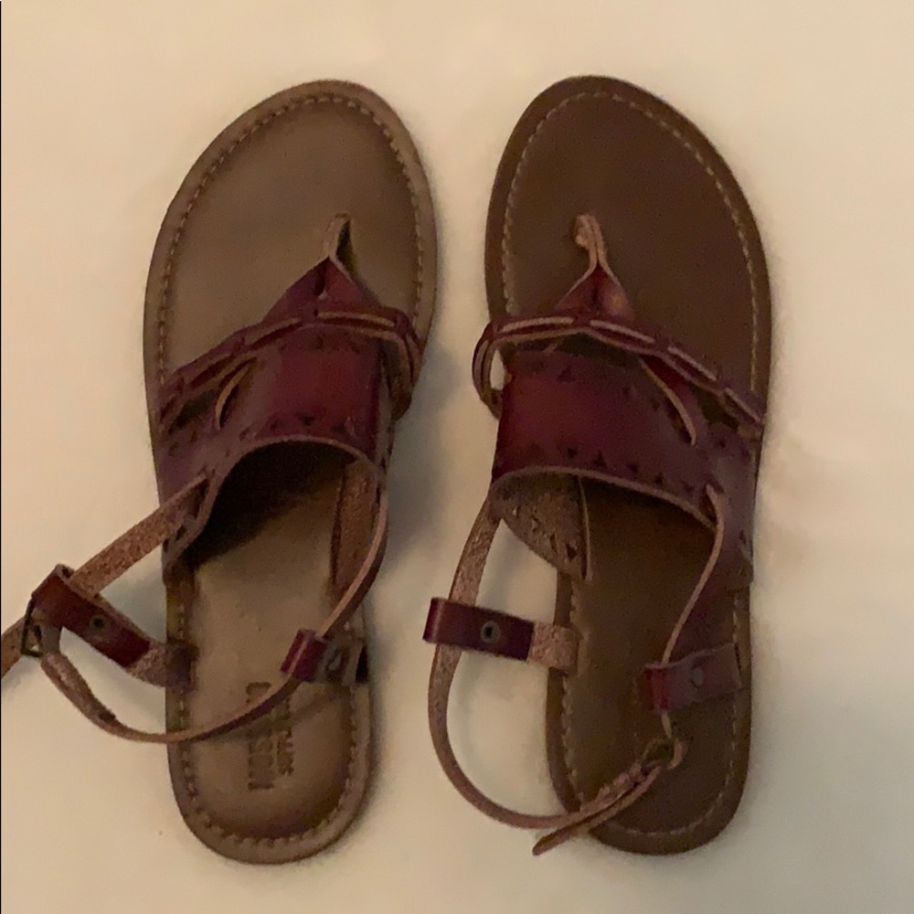 brown leather sandals